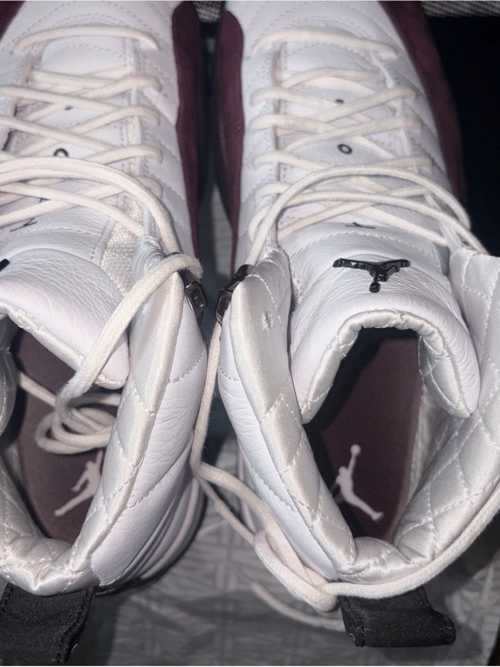 Jordan White and Maroon High-Top Men's Sneakers
